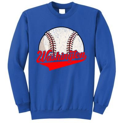 Washington Dc Vintage Baseball Lover Funny Dad Mom Cute Gift Sweatshirt