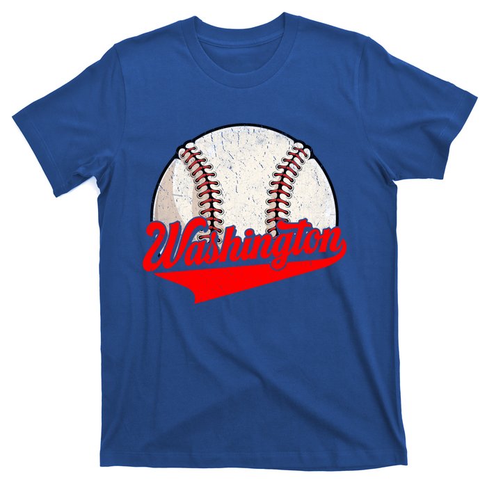 Washington Dc Vintage Baseball Lover Funny Dad Mom Cute Gift T-Shirt