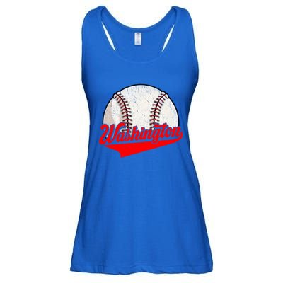 Washington Dc Vintage Baseball Lover Funny Dad Mom Cute Gift Ladies Essential Flowy Tank