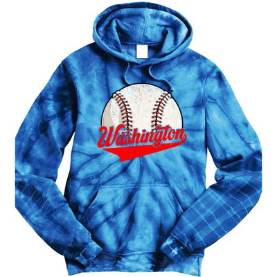 Washington Dc Vintage Baseball Lover Funny Dad Mom Cute Gift Tie Dye Hoodie