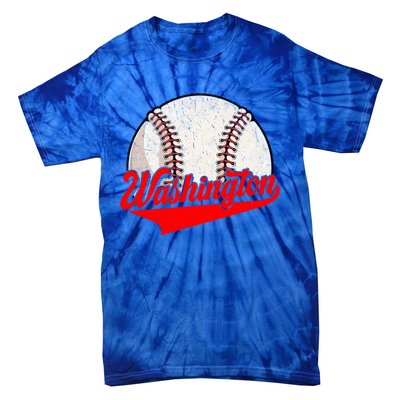 Washington Dc Vintage Baseball Lover Funny Dad Mom Cute Gift Tie-Dye T-Shirt