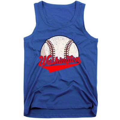 Washington Dc Vintage Baseball Lover Funny Dad Mom Cute Gift Tank Top