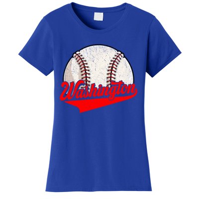 Washington Dc Vintage Baseball Lover Funny Dad Mom Cute Gift Women's T-Shirt