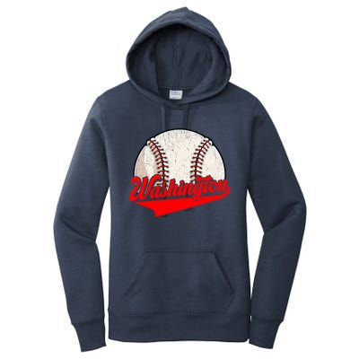 Washington Dc Vintage Baseball Lover Funny Dad Mom Cute Gift Women's Pullover Hoodie