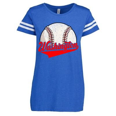 Washington Dc Vintage Baseball Lover Funny Dad Mom Cute Gift Enza Ladies Jersey Football T-Shirt