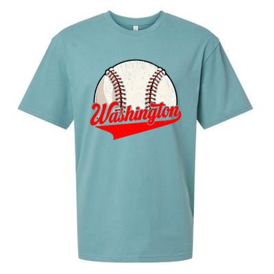 Washington Dc Vintage Baseball Lover Funny Dad Mom Cute Gift Sueded Cloud Jersey T-Shirt