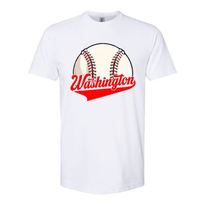 Washington Dc Vintage Baseball Lover Funny Dad Mom Cute Gift Softstyle CVC T-Shirt