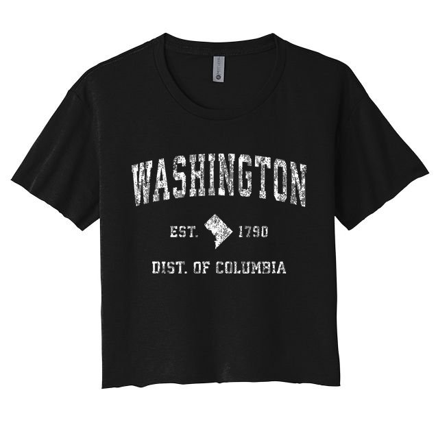 Washington Dc Vintage Athletic Sports Design Crop Top