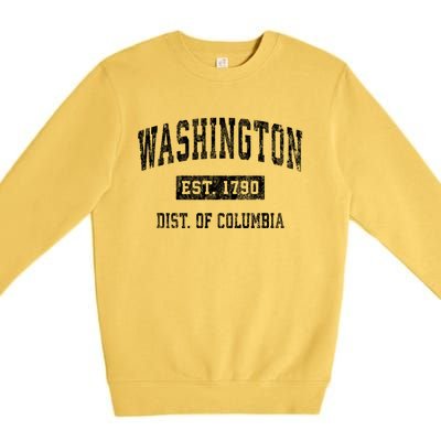 Washington Dc Vintage Sports Premium Crewneck Sweatshirt