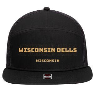 Wisconsin Dells Wisconsin 7 Panel Mesh Trucker Snapback Hat