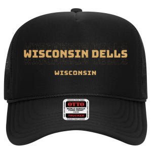 Wisconsin Dells Wisconsin High Crown Mesh Back Trucker Hat