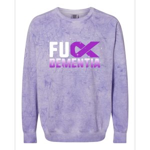 WFuck Detia Warrior Support Alzheimer's Awareness Ribbon Great Gift Colorblast Crewneck Sweatshirt