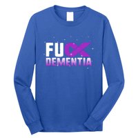 WFuck Detia Warrior Support Alzheimer's Awareness Ribbon Great Gift Long Sleeve Shirt