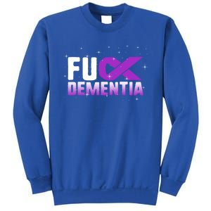 WFuck Detia Warrior Support Alzheimer's Awareness Ribbon Great Gift Sweatshirt