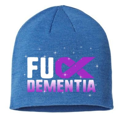 WFuck Detia Warrior Support Alzheimer's Awareness Ribbon Great Gift Sustainable Beanie