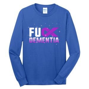 WFuck Detia Warrior Support Alzheimer's Awareness Ribbon Great Gift Tall Long Sleeve T-Shirt