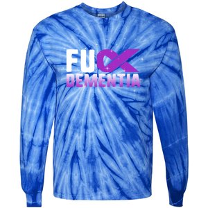 WFuck Detia Warrior Support Alzheimer's Awareness Ribbon Great Gift Tie-Dye Long Sleeve Shirt