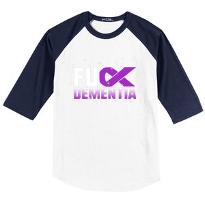 WFuck Detia Warrior Support Alzheimer's Awareness Ribbon Great Gift Baseball Sleeve Shirt