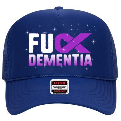 WFuck Detia Warrior Support Alzheimer's Awareness Ribbon Great Gift High Crown Mesh Back Trucker Hat