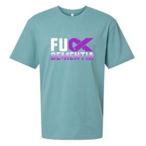 WFuck Detia Warrior Support Alzheimer's Awareness Ribbon Great Gift Sueded Cloud Jersey T-Shirt