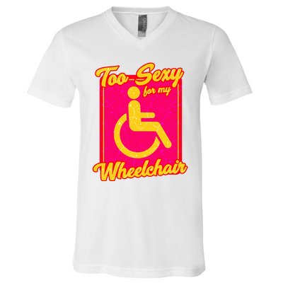 Wheelchair Disability V-Neck T-Shirt