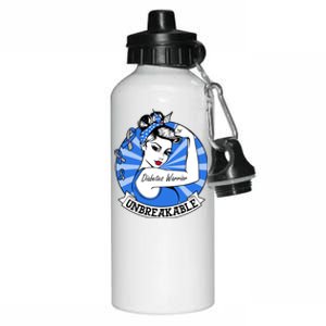 Wo Diabetes Warrior Unbreakable Gift Diabetes Awareness Cute Gift Aluminum Water Bottle 