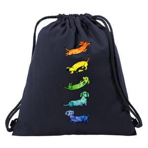 Watercolor Dachshunds Drawstring Bag