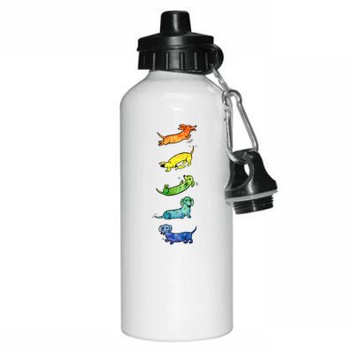 Watercolor Dachshunds Aluminum Water Bottle 