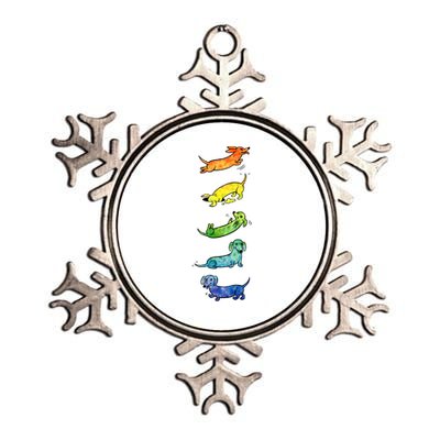 Watercolor Dachshunds Metallic Star Ornament