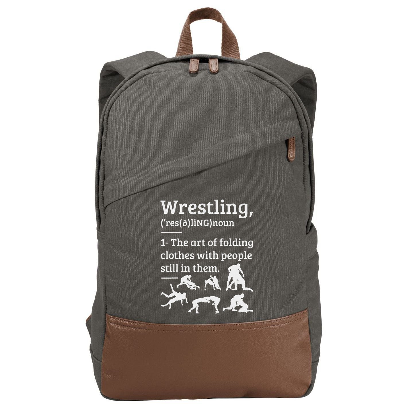 Wrestling Definition Wrestler Cotton Canvas Backpack