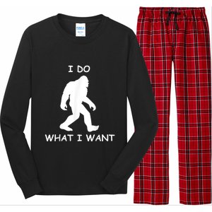 Will Do What I Want Bigfoot Funny Bigfoot Sasquatch Lover Long Sleeve Pajama Set