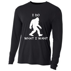 Will Do What I Want Bigfoot Funny Bigfoot Sasquatch Lover Cooling Performance Long Sleeve Crew