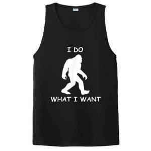 Will Do What I Want Bigfoot Funny Bigfoot Sasquatch Lover PosiCharge Competitor Tank