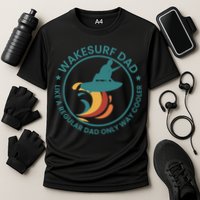 Wakesurf Dad Wakeboard Wakeboarding Wakeboarder Surfing Cooling Performance Crew T-Shirt