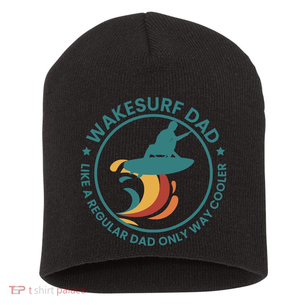 Wakesurf Dad Wakeboard Wakeboarding Wakeboarder Surfing Short Acrylic Beanie