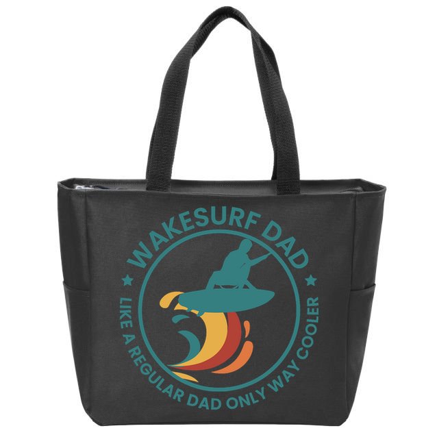 Wakesurf Dad Wakeboard Wakeboarding Wakeboarder Surfing Zip Tote Bag