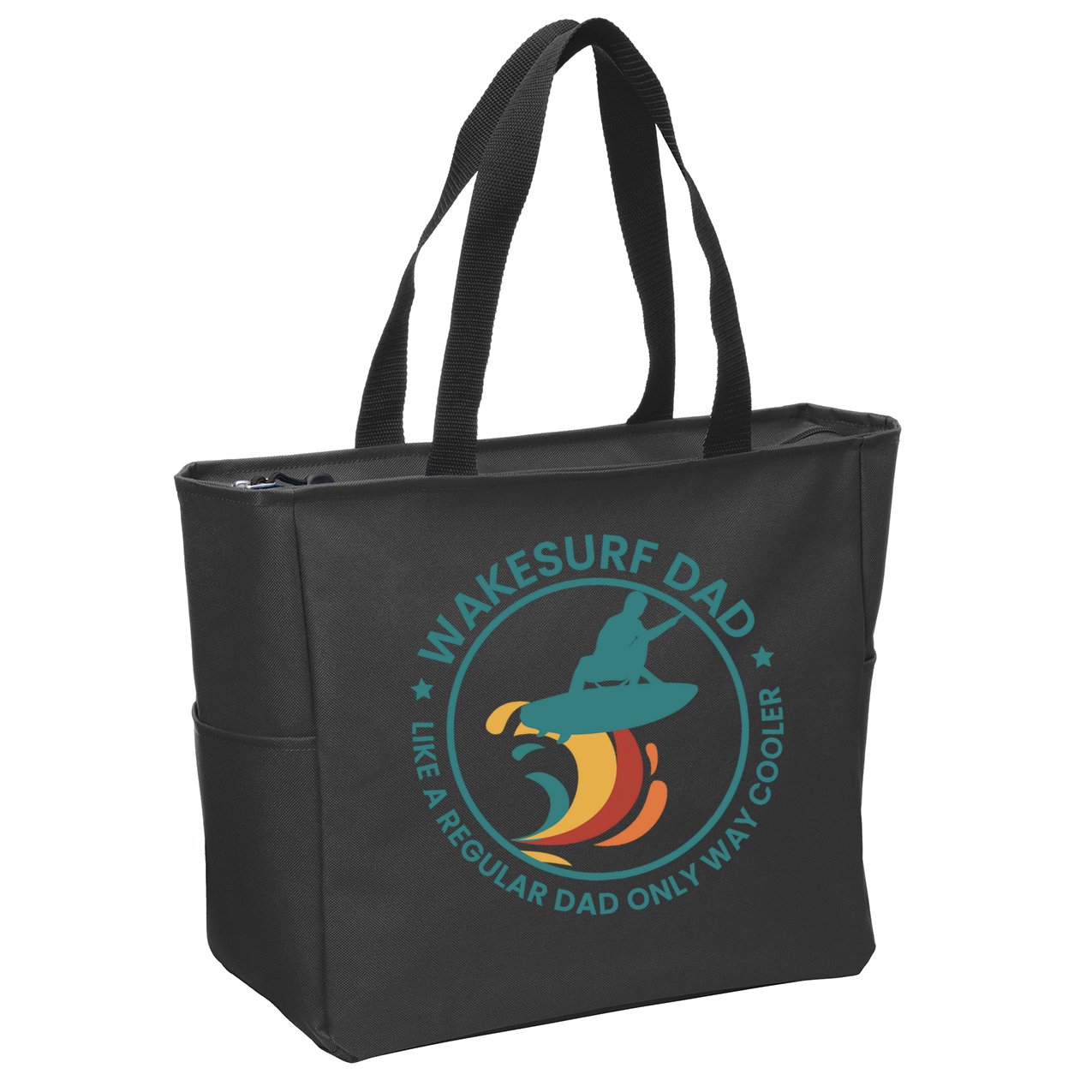 Wakesurf Dad Wakeboard Wakeboarding Wakeboarder Surfing Zip Tote Bag