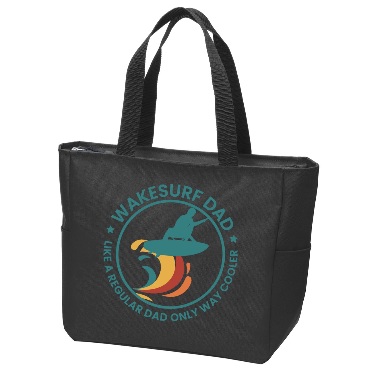 Wakesurf Dad Wakeboard Wakeboarding Wakeboarder Surfing Zip Tote Bag