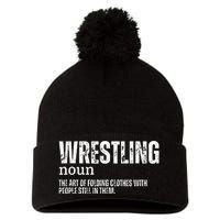 Wrestling Definition Pom Pom 12in Knit Beanie