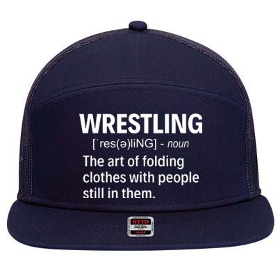 Wrestling Definition 7 Panel Mesh Trucker Snapback Hat