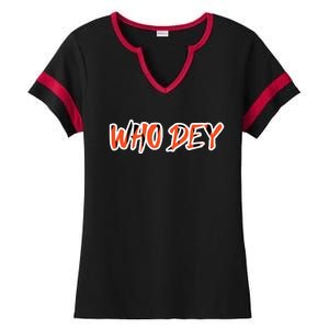 Who Dey Ladies Halftime Notch Neck Tee