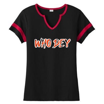 Who Dey Ladies Halftime Notch Neck Tee