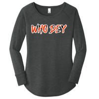 Who Dey Women's Perfect Tri Tunic Long Sleeve Shirt