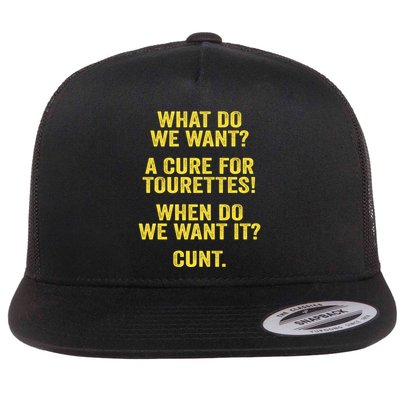 What Do We Want A Cure For Tourettes When Cunt Flatbill Hat