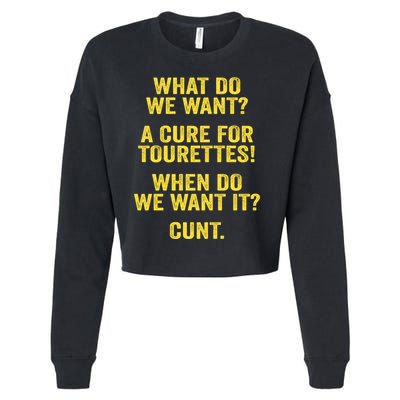 What Do We Want A Cure For Tourettes When Cunt Cropped Pullover Crew