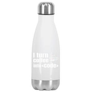 Web Developer Website Programmer Coder Coffee Lover Stainless Steel Insulated Water Bottle