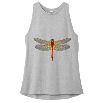 Watercolor Dragonfly Ladies PosiCharge Tri-Blend Wicking Tank