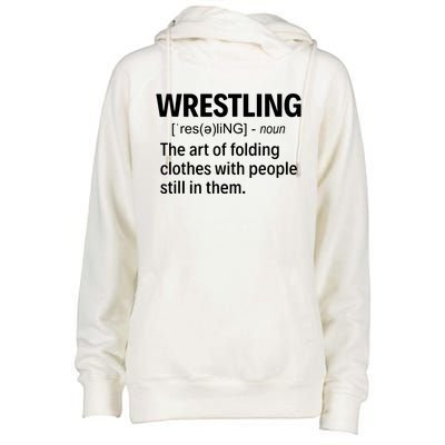 Wrestling Definition Womens Funnel Neck Pullover Hood