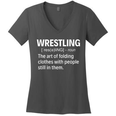 Wrestling Definition Women's V-Neck T-Shirt