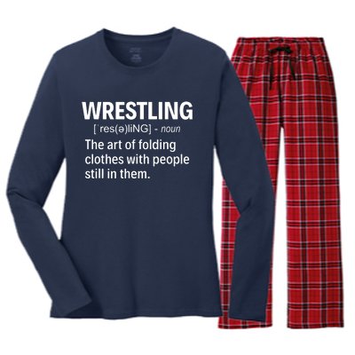 Wrestling Definition Women's Long Sleeve Flannel Pajama Set 